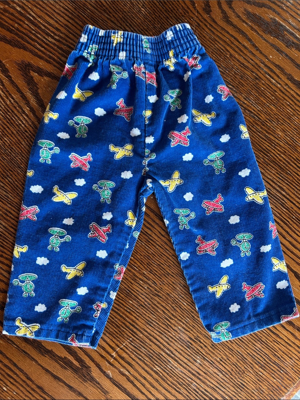 Vintage Blue Corduroy Airplane Pants Baby/Toddler